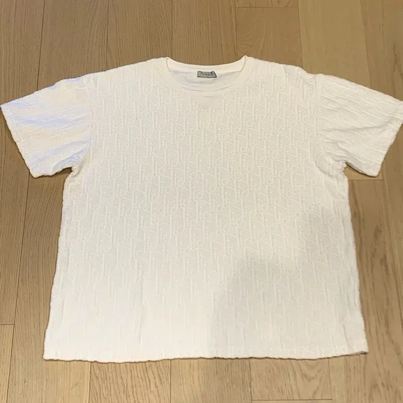 Dior | Shirts | Dior Oblique Relaxedfit T Shirt White Terry Cotton 